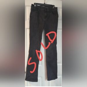Maurices Black Wash Mid Rise Denim Jeans Gray Straight Tall Pants 10 X-Long